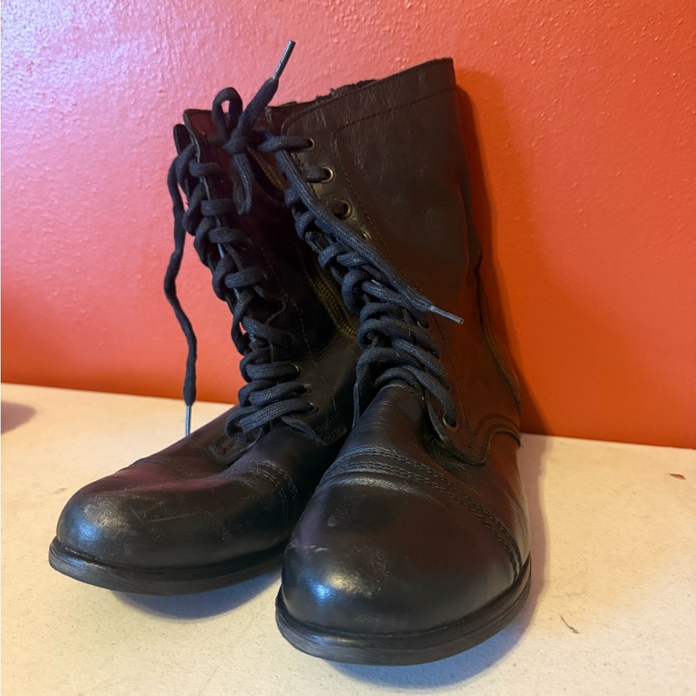 Steve Madden Black Combat Boots